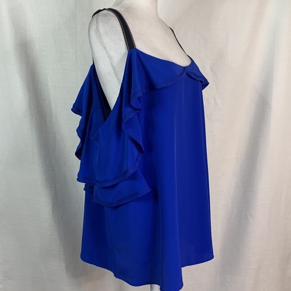 Gibson Latimer Blue Cold Shoulder Top- NWT - Picture 7 of 14